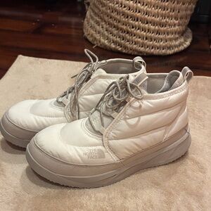 The North Face White Quilted Snow Boots